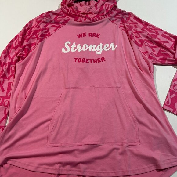 BRAND NEW - Lularoe 3XL Amber Hoodie w/ Tags - "We are Stronger Together" Pink - Picture 1 of 7